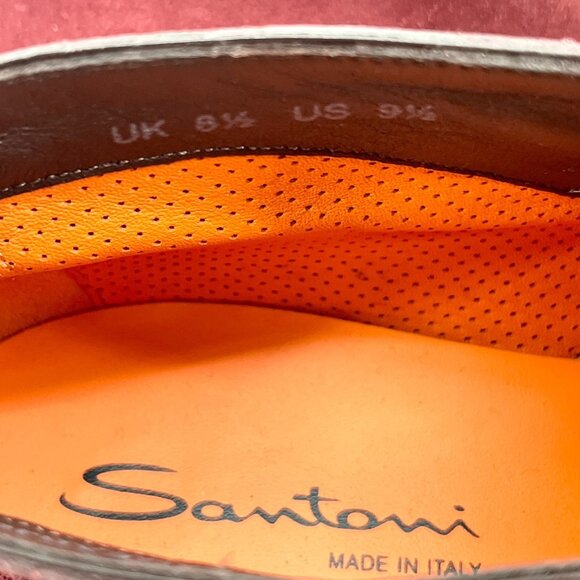 Santoni Men's Desert Boots US 9.5 Suede Burgandy New In Box - Picture 12 of 16